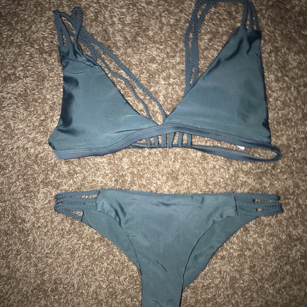 green braided bikini